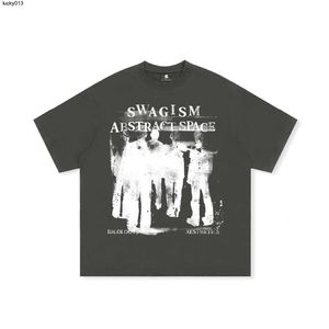Swagism verfijnd katoen American Street handgeschilderde letterprint China-chique zomer heren T-shirt met korte mouwen