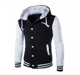 Swagwhat Hoodies Hoodies Hooded Striped Patchwork Baseball Jacket Sweatshirts College Varsity Coats mince Hoodie Men Vêtements LJ2008261033898