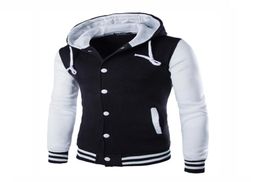 Swagwhat Hoodies Hoodies Hooded Striped Patchwork Baseball Jacket Sweatshirts College Varsity Coats mince Hoodie Men Vêtements LJ2008262855771