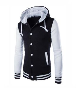 Swagwhat Hoodies Hoodies Hooded Striped Patchwork Baseball Jacket Sweatshirts College Varsity Coats mince Hoodie Men Vêtements LJ2008264474577