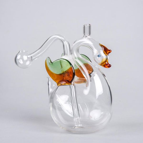 Swan Glass Dab Rig Filter Cigarrillo de doble propósito Tabaco Pipa de agua Suministros para fumar Hookah Glass Water Pipe DHL Envío gratis