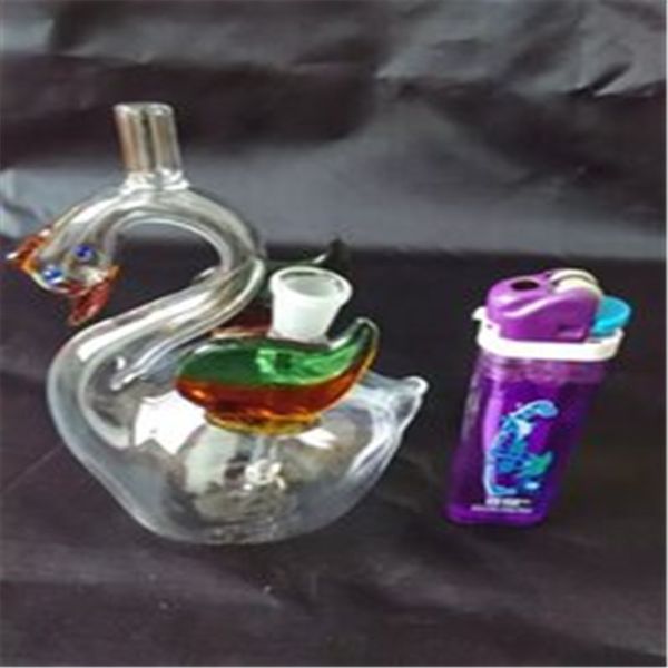 Medusas de cristal de cisne Venta al por mayor Bongs de cristal, cachimba de cristal, accesorios para pipas de humo