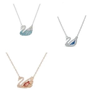 Swan hanger ketting, modejuwelenmerk ontwerper 14K gouden zwaan dames spring hart diamant Instagram stijl ketting festival cadeau