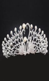 Swan Tiara Crown with Rhinestone Wedding Crowns Tiaras Bridal Cides pour le mariage Accessoires Performance Crowns1979225