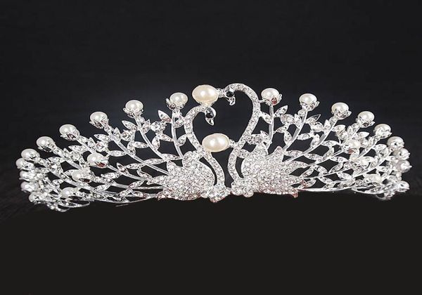 Swan Tiara Crown with Rhingestone Wedding Crowns Tiaras Bridal Cides pour le mariage Accessoires Performance Crowns7409051