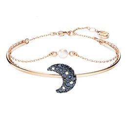 Swarovski Bracelet Designer Luxe Mode Femmes Original Qualité Bracelet Bijoux Luna Lune Perle Pour Utiliser Élément Cristal Brillant Lumière