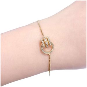 Swarovski Armband Designer Luxe Mode Vrouwen Originele Kwaliteit Armband Koppelen In elkaar grijpende Overdracht Kralen Trekken Rose Goud Vrouwelijke Zwaluw Kristal