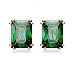 Pendientes Swarovski Diseñador Mujer Pendientes cuadrados verdes Charm Matrix de alta calidad para mujer Lujo ligero Único y de alta gama con cristales de elementos