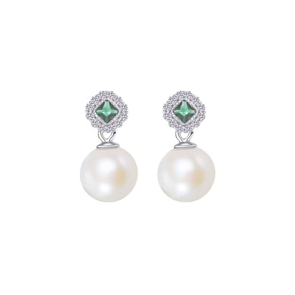 Pendientes Swarovski Diseñador Mujer Calidad Original Charm Diamante Incrustaciones Gris Perla Abuela Verde Blanco