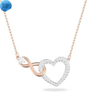 Swarovski Infinity Heart Jewelry-collectie kettingen en armbanden Roségouden rhodiumkleurige afwerking Heldere kristallen