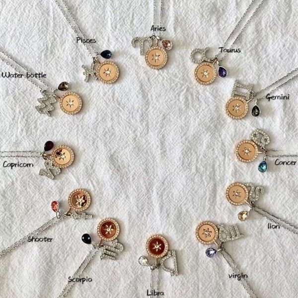 Swarovski Collier Designer De Luxe Mode Femmes Pendentif Colliers Douze Constellations Collier Mode Féminine Simple Clavicule Chaîne Cadeaux Pour Les Filles