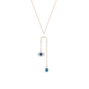 Swarovski kettingontwerper vrouwen originele kwaliteit hanger kettingen kwaliteit y-vormige duivels oog ketting vrouwelijk zwaluwselement kristal kraag cadeau voor vrouwen