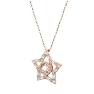 Swarovski Ketting Designer Dames Originele Kwaliteit Kettingen Hoge kwaliteit Dames Kristal Punt Ketting Meisje Hetzelfde Verguld