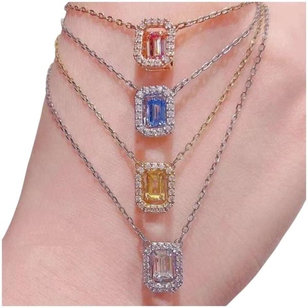 Collar Swarovski Diseñador Mujer Collares de cuentas de alta calidad Collar de caramelo con forma de corazón saltador para mujer con elementos Cadena de cuello cuadrado dinámico de cristal