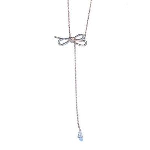 Swarovski ketting hoge kwaliteit dames boog dubbele kleur serie kwastje zwaluw sleutelbeen