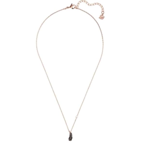 Collier Swarovski de haute qualité pour femmes, édition légère, pendentif en plumes, élégant, Style feuille de diamant