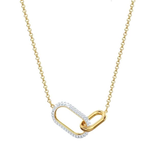 Collar Swarovski de alta calidad para mujer, anillo original y collar con hebilla de bucle para mujer, cadena ligera de cristal con elemento Swarovski