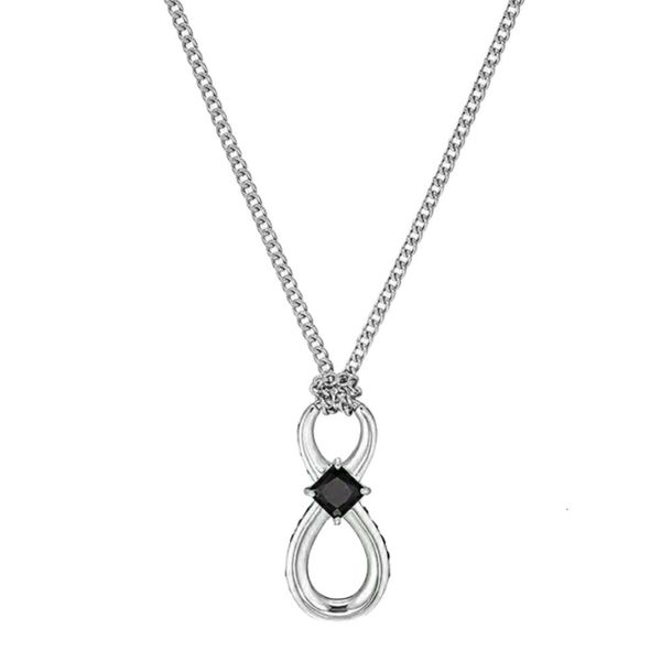 Collier Swarovski de haute qualité pour femmes, collier en corde torsadée avec amour éternel, cristal en forme d'amour infini