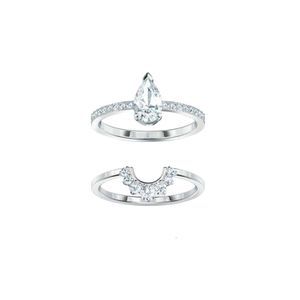 Swarovski Ringen Designer Dames Originele Kwaliteit Bandringen Luxe Mode Waterdruppel Overlay Ring Voor Vrouwen Element Kroonring