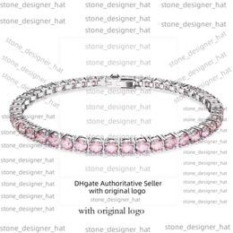 Swarovskis Bracelet Designer Jewels de qualité originale Femme Femme Single Row Diamond avec éléments Crystal Simple et Met Metticule.
