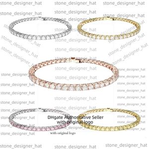 Swarovskis Bracelet Designer Jewels de qualité originale Femme Femme Single Row Diamond avec éléments Crystal Simple et Met Metticule