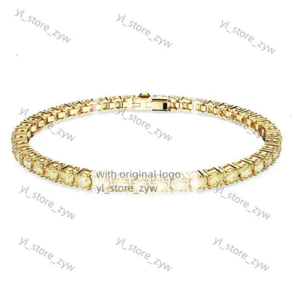 Swarovskis Bracelet Designer Jewels de qualité originale Femme Femme Single Row Diamond avec éléments Crystal Simple et méticuleux 0381