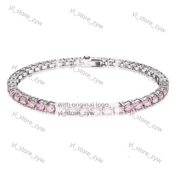 Swarovskis Bracelet Designer Jewels de qualité d'origine Femme Femme Single Row Diamond avec éléments Crystal Simple et Meticuleux 0A2D