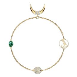 Pulsera Swarovskis Diseñador Mujer Pulseras con dijes de calidad original Cadena mágica versátil Pulsera creativa con forma de cuerno de buey tachonada de diamantes