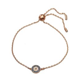 Swarovskis Bracelet Designer Femmes Original Qualité Charme Bracelets Ronde Devils Eye Tirant Bracelet Femelle Élément Cristal Bracelet