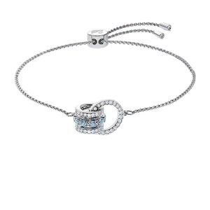 Swarovskis Bracelet Designer Femmes Original Qualité Charme Bracelets Femmes Cristal Incrusté Diamant Bague Perles Entrelacées Bracelet Creux