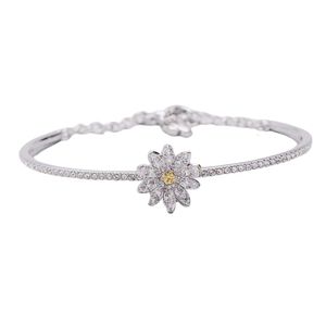 Swarovskis Bracelet Designer Femmes Original Qualité Charme Bracelets Aime Magique Daisy Bracelet Femelle Élément Cristal Fleur Bracelet