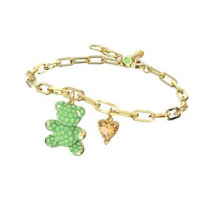 Swarovskis Pulsera Diseñadora Mujeres de calidad de calidad original Pulseras Lindo brazalete de osito de peluche