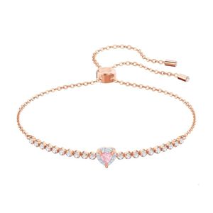 Swarovskis Bracelet Designer Femmes Qualité Originale Bracelets De Charme Femmes Rose Bracelet En Forme De Coeur Tendance De La Mode Cadeaux De Luxe