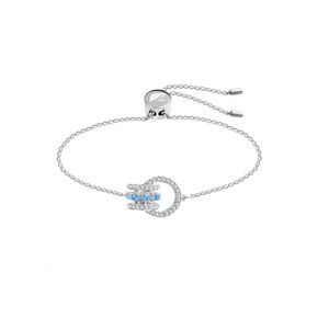 Swarovskis Bracelet Designer Femmes Original Qualité Charme Bracelets Double Anneau Bracelet Avec Petite Perle Réglable Tendance Et Cadeau À La Mode