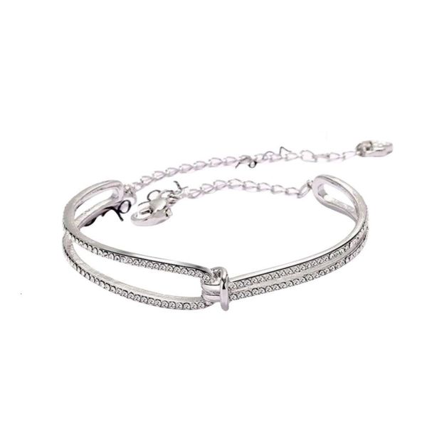 Swarovskis Bracelet Designer Femmes Original Qualité Charme Bracelets Élément Cristal Twisted Bracelet Avec Or Rose Tempérament Cadeau