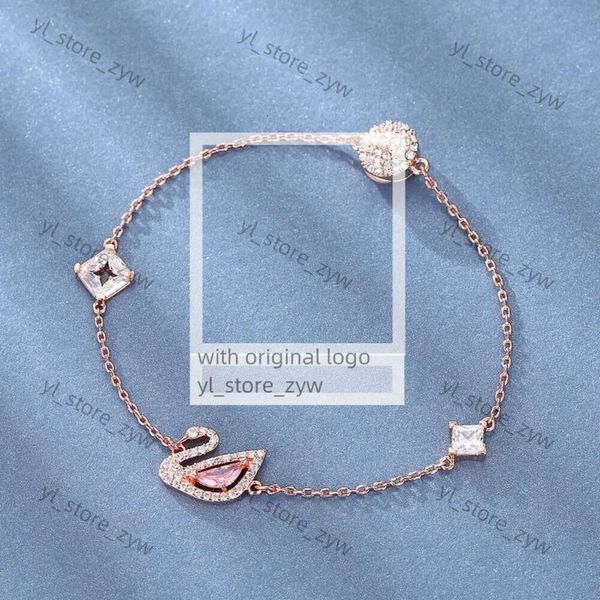 Swarovskis Bracelet Bijoux Femmes Bracelets de charme de haute qualité Original Swan romantique rose rose CF39