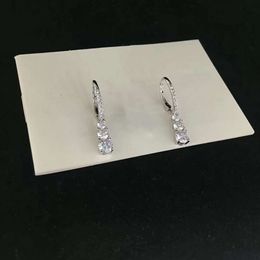 SWAROVSKIS EARREG Designer Dames Oorspronkelijke kwaliteit Luxe mode Charme Ronde drie rijen Diamant kristal oorbellen Romantische drie rijen Diamant Water drop oorbellen