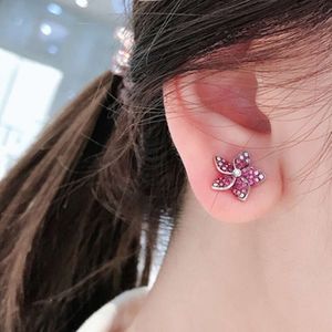 Swarovskis Earring Designer Femmes Qualité originale Charme de mode de luxe Crystal Crystal Rose Gradient Gradient Goucles d'oreilles Fleurs pleines de boucles d'oreilles en diamant
