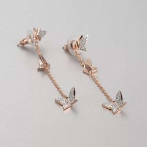Swarovskis oreilles designer femmes de qualité originale de luxe mode luxe papillon romantique en diamant plein diamant boucles d'oreilles perforées