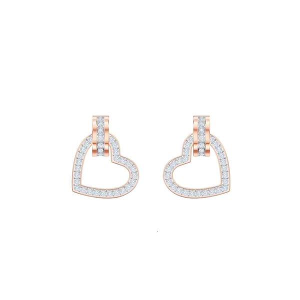 Swarovskis – boucles d'oreilles de créateur pour femmes, bijoux de qualité originale, breloque, nœud romantique, perforé, Type cœur