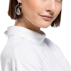 Swarovskis boucles d'oreilles concepteur de luxe mode femmes haute qualité clair de lune chat étoile humaine femme boucles d'oreilles et boucles d'oreilles ornement