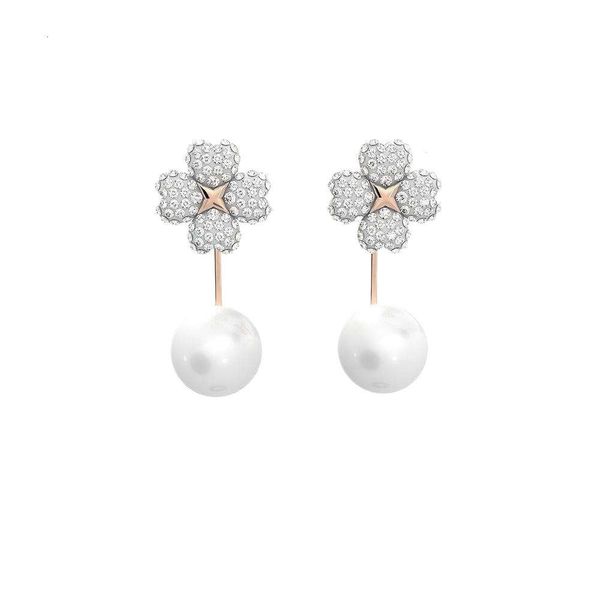 Pendientes Swarovskis de diseñador de lujo a la moda para mujer, pendientes con dijes de calidad Original, pendientes de flores Lati Sha de golondrina de alta calidad