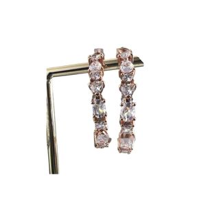 Swarovskis – boucles d'oreilles de styliste pour femmes, bijoux originaux de haute qualité, breloques en or Rose et argent, cerclées et perforées