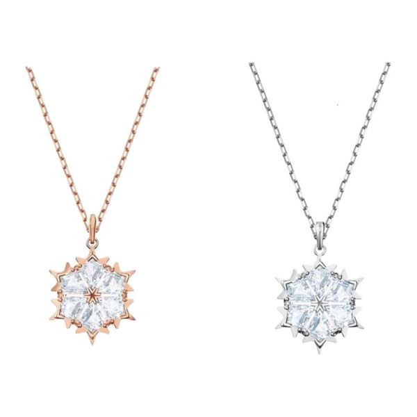 Collier Swarovskis Bijoux De Créateur Qualité Originale Magique Magnifique Collier Flocon De Neige Pour Femme Utilisant Des Éléments Cristal Romantique Collier Polyvalent Chaîne Femme