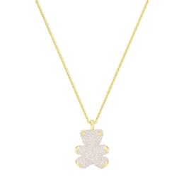 Swarovskis ketting ontwerper luxe mode dames originele kwaliteit juwelen schattige volledige diamanten teddybeer zwaluwelementen kristallen kraagketting