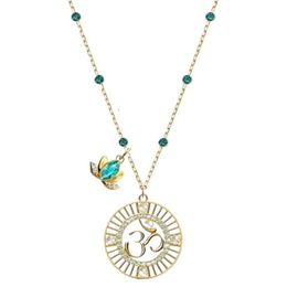 Swarovskis Collier Designer De Luxe Mode Femmes Original Qualité Pendentif Nouveau Cygne Boucles D'oreilles Mandala Cristal Bouddha Lotus Chaîne En Forme De Y