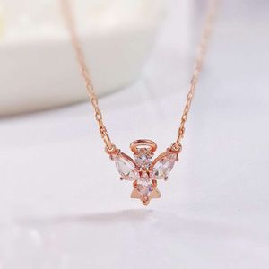 Swarovskis kettingontwerper Dames Oorspronkelijke kwaliteit Luxury Fashion Pendant Fantasie Little Angel ketting vrouwelijk element Crystal Little Angel Collar Chain