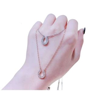 Swarovskis ketting ontwerper dames originele kwaliteit rosé goud platina diamant hoefijzer U-vormige magnetische gesp kraag ketting cadeau
