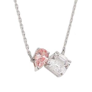 Swarovskis ketting ontwerper dames originele kwaliteit kettingen geliefde eeuwige metgezel glanzende vierkante diamanten ketting minimalistisch