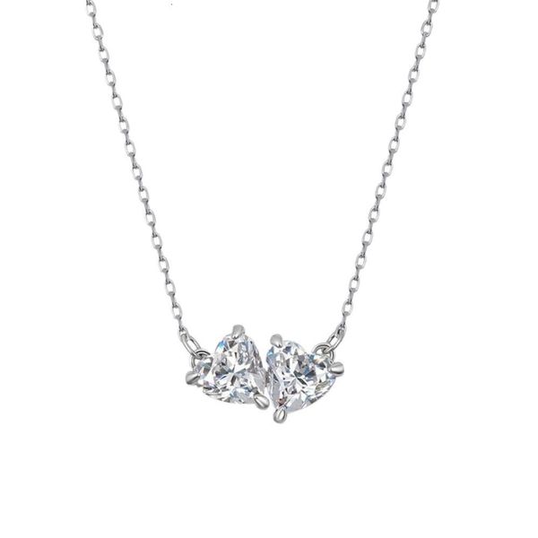 Swarovskis Collier Designer Femmes Original Qualité Pendentif Amour Vrai Rester Ensemble En Forme De Coeur Femelle Cygne Élément Cristal Collier Chaîne